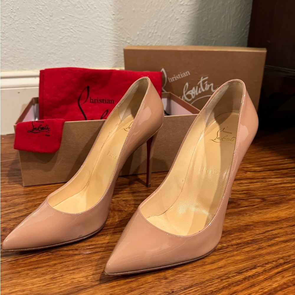 Christian Louboutin Pigalle Follies Heels Nude Patent Size 8.5US / 38.5EU - Picture 9 of 10